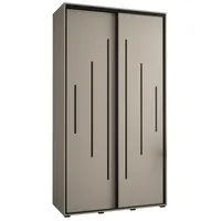 Skriňa s posuvnými dverami vysoká Dakota 12 130 hĺbka 60 cm výška 235,2 cm Sivá Čierna