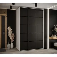 Skriňa s posuvnými dverami Davos 4 160 cm 60 cm hĺbky Biela Čierna