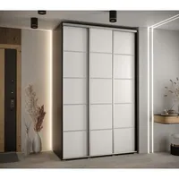 Skriňa s posuvnými dverami Davos 4 160 cm 60 cm hĺbky Biela Čierna