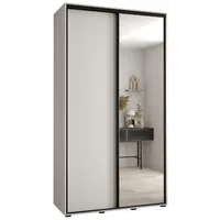 Skriňa s posuvnými dverami so zrkadlom vysoká Davos 3 130 hĺbka 45 cm Biela Čierna