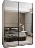 Skriňa s posuvnými dverami Lux 2 170 Svetlohnedé drevo Biela Čierna