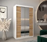 Skriňa s posuvnými dverami Verona 4 120 Svetlohnedé drevo Biela