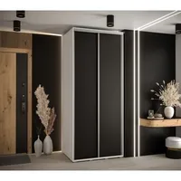 Skriňa s posuvnými dverami Davos 1 110 cm 60 cm hĺbky Biela Čierna