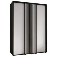 Skriňa s posuvnými dverami Lanko 1 170 cm 60 cm hĺbky Biela Čierna