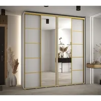 Skriňa s posuvnými dverami so zrkadlom Davos 5 220 cm 45 cm hĺbky Biela
