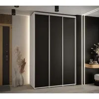 Skriňa s posuvnými dverami Davos 1 150 cm 45 cm hĺbky Biela Čierna