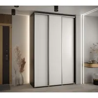 Skriňa s posuvnými dverami Davos 1 150 cm 45 cm hĺbky Biela Čierna