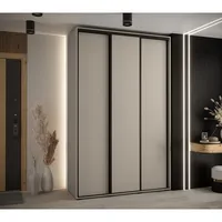 Skriňa s posuvnými dverami Dakota 1 150 cm 45 cm hĺbky Sivá Čierna