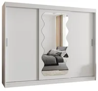 Skriňa s posuvnými dverami so zrkadlom Spoti 250 cm Biela