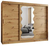 Skriňa s posuvnými dverami so zrkadlom Spoti 250 cm Svetlohnedé drevo