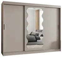Skriňa s posuvnými dverami so zrkadlom Spoti 250 cm Sivá