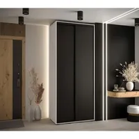 Skriňa s posuvnými dverami Davos 1 110 cm 45 cm hĺbky Biela Čierna