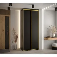 Skriňa s posuvnými dverami Davos 1 110 cm 45 cm hĺbky Čierna