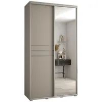 Skriňa s posuvnými dverami so zrkadlom Dakota 11 140 cm 45 cm hĺbky Sivá