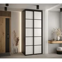 Posuvná skriňa Davos 4 110 cm, hĺbka 60 cm Biela Čierna