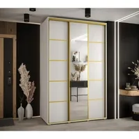 Skriňa s posuvnými dverami so zrkadlom Davos 5 160 cm 60 cm hĺbky Biela