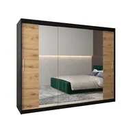 Posuvná skriňa Tokyo 2 250 cm Svetlohnedé drevo Čierna