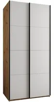 Skriňa s posuvnými dverami Lux 1 110 Svetlohnedé drevo Biela Čierna