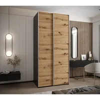 Skriňa s posuvnými dverami Lux 1 110 Svetlohnedé drevo Čierna