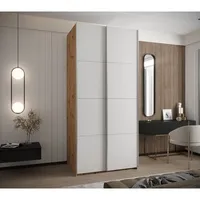 Skriňa s posuvnými dverami Lux 1 110 Svetlohnedé drevo Biela