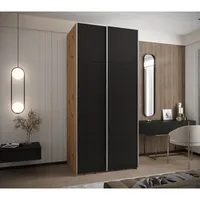 Skriňa s posuvnými dverami Lux 1 110 Svetlohnedé drevo Čierna