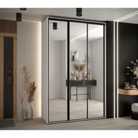 Skriňa s posuvnými dverami Davos 2 160 cm 45 cm hĺbky Biela Čierna