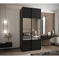Skriňa s posuvnými dverami so zrkadlom Lux 4 120 Čierna