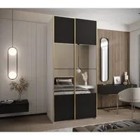 Skriňa s posuvnými dverami so zrkadlom Lux 4 120 Biela Čierna