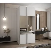 Skriňa s posuvnými dverami so zrkadlom Lux 4 120 Biela
