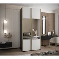 Skriňa s posuvnými dverami so zrkadlom Lux 4 120 Biela Čierna