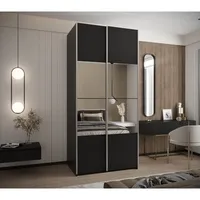 Skriňa s posuvnými dverami so zrkadlom Lux 4 120 Čierna
