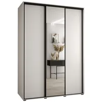 Skriňa s posuvnými dverami so zrkadlom vysoká Davos 3 170 hĺbka 60 cm Biela Čierna