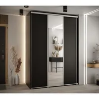 Skriňa s posuvnými dverami so zrkadlom vysoká Davos 3 170 hĺbka 60 cm Čierna