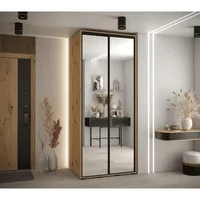 Skriňa s posuvnými dverami Davos 2 120 cm 60 cm hĺbky Svetlohnedé drevo