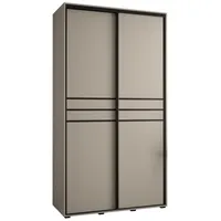 Skriňa s posuvnými dverami Dakota 10 130 cm 45 cm hĺbky Sivá Čierna