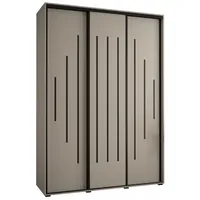 Skriňa s posuvnými dverami vysoká Dakota 12 180 hĺbka 45 cm výška 235,2 cm Sivá Čierna