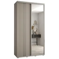 Skriňa s posuvnými dverami so zrkadlom Dakota 7 130 cm 45 cm hĺbky Sivá