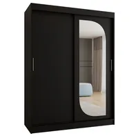 Skriňa s posuvnými dverami so zrkadlom Lucy 150 cm Čierna