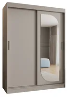 Skriňa s posuvnými dverami so zrkadlom Lucy 150 cm Sivá