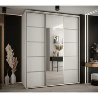 Skriňa s posuvnými dverami so zrkadlom Davos 5 200 60 cm hĺbky Biela