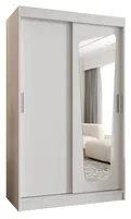 Skriňa s posuvnými dverami so zrkadlom Moka 120 cm Biela