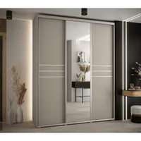Skriňa s posuvnými dverami so zrkadlom Dakota 11 200 cm 45 cm hĺbky Sivá