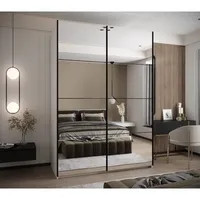Skriňa s posuvnými dverami Lux 2 180 Biela Čierna