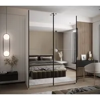 Skriňa s posuvnými dverami Lux 2 180 Biela Čierna
