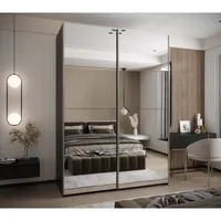 Skriňa s posuvnými dverami Lux 2 180 Svetlohnedé drevo Čierna