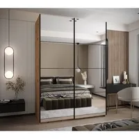 Skriňa s posuvnými dverami Lux 2 180 Svetlohnedé drevo Čierna