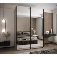 Skriňa s posuvnými dverami Lux 2 180 Sivá Čierna