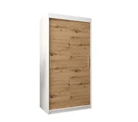 Skriňa s posuvnými dverami Tokyo 100 Svetlohnedé drevo Biela
