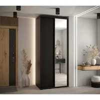 Skriňa s posuvnými dverami so zrkadlom vysoká Davos 3 120 hĺbka 45 cm Čierna