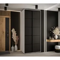Posuvná skriňa Davos 4 120 cm 60 cm hĺbky Biela Čierna